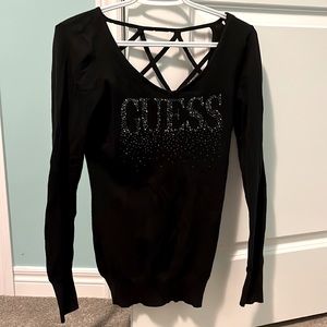 Guess open back black long sleeve